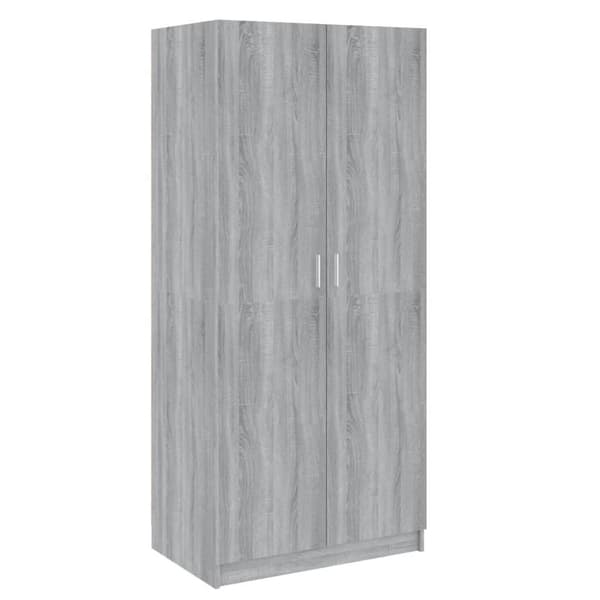 vidaXL Garderobe grå sonoma 80x52x180 cm konstruert tre