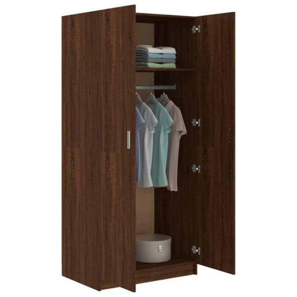 vidaXL Garderobe brun eik 80x52x180 cm konstruert tre
