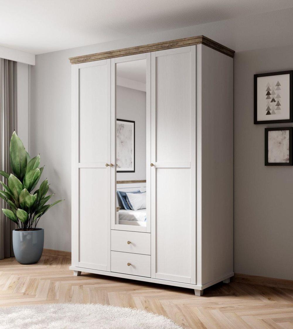 EVORA GARDEROB 154x216x62 VIT/SPEGEL
