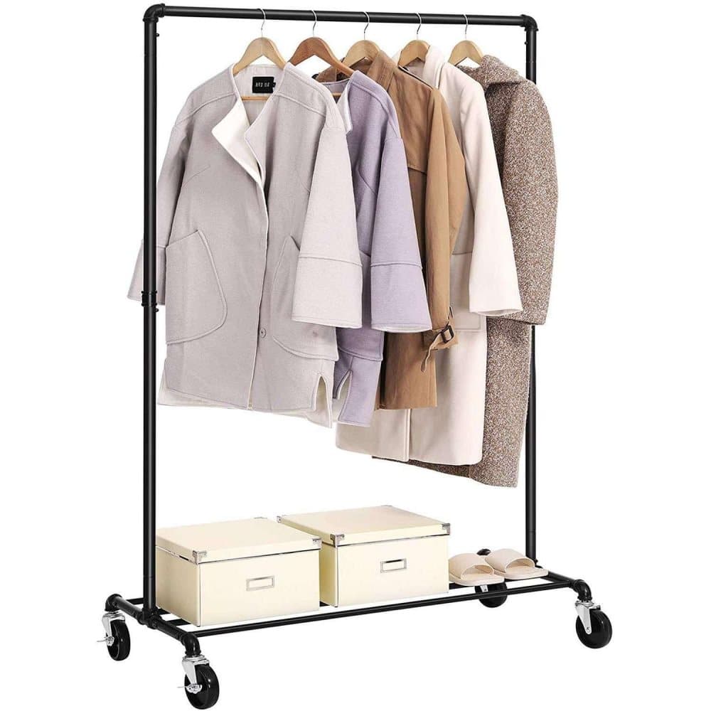 Rootz klädhängare - klädhängare - rullande klädhängare med hylla - klädhängare på hjul