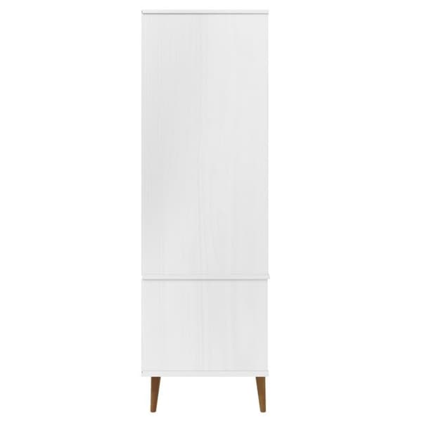 vidaXL klædeskab 90x55x175 cm massivt fyrretræ hvid