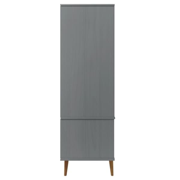 vidaXL Klädskåp MOLDE grå 90x55x175 cm massiv furu