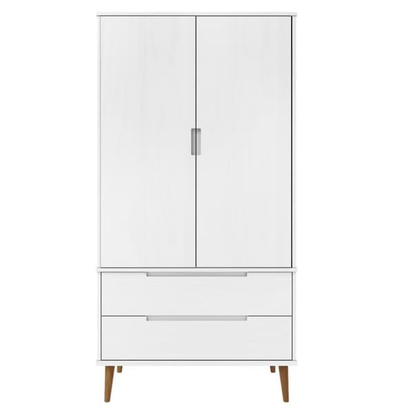 vidaXL Garderobe MOLDE hvit 90x55x175 cm heltre furu