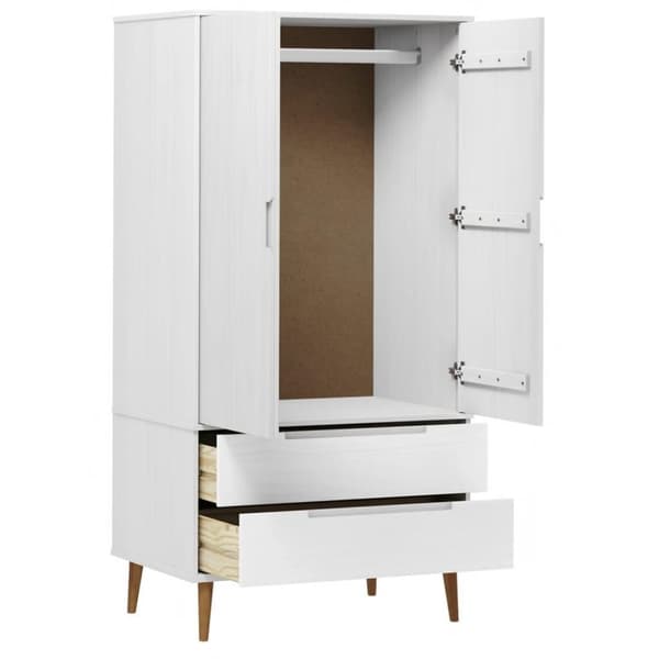vidaXL Garderobe MOLDE hvit 90x55x175 cm heltre furu