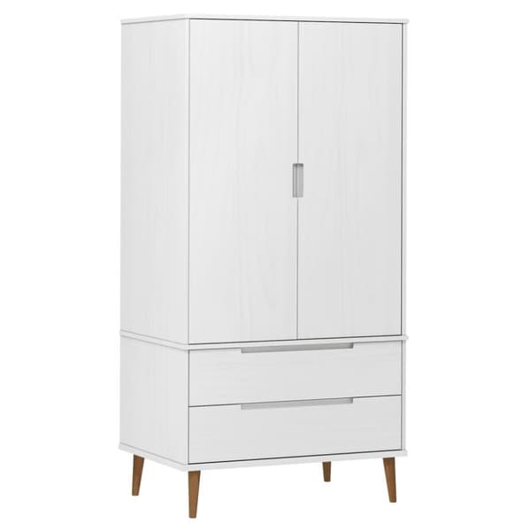 vidaXL Garderobe MOLDE hvit 90x55x175 cm heltre furu