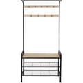 Miniatyrbillede 2 af 10: Garderobeskab - 85,5x36x184cm,Industrielt lyst træ, egetræ Sonoma