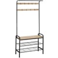 Miniatyrbillede 1 af 10: Garderobeskab - 85,5x36x184cm,Industrielt lyst træ, egetræ Sonoma