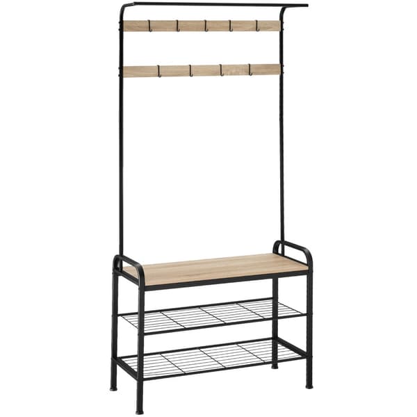 Garderobeskab - 85,5x36x184cm,Industrielt lyst træ, egetræ Sonoma
