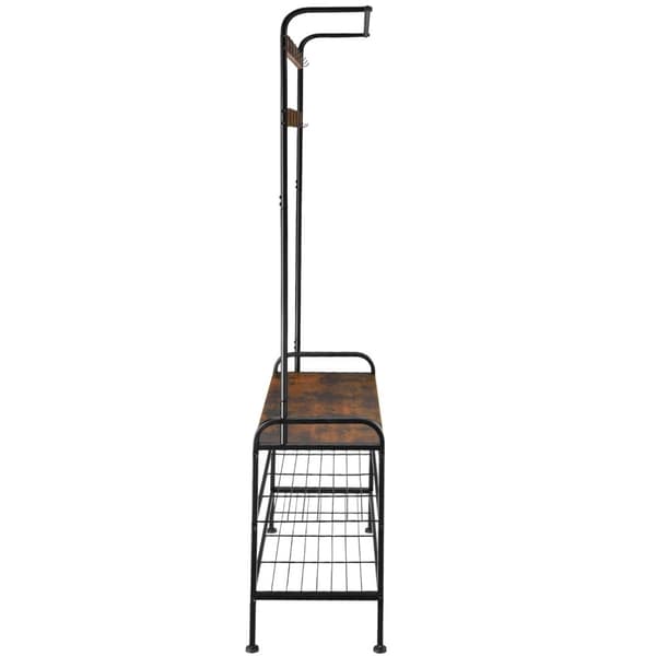 Garderob - 73,5x36x184cm, Industriellt mörkt trä, rustikt