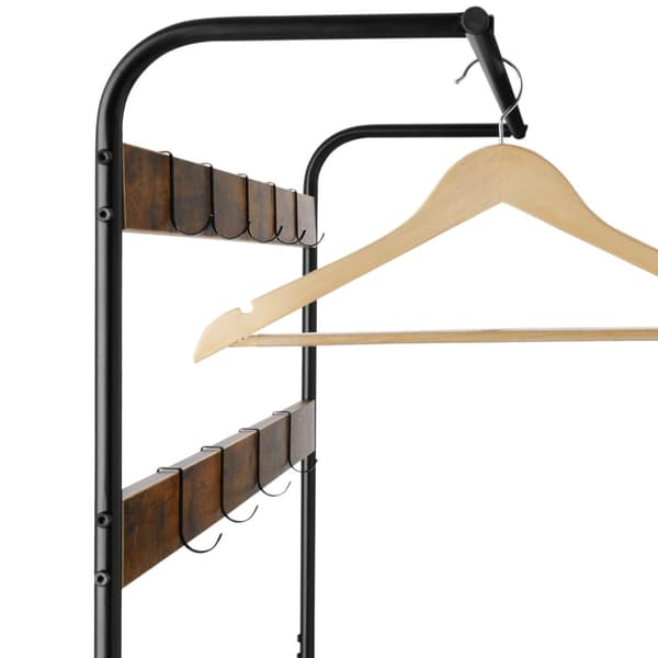 Garderob - 73,5x36x184cm, Industriellt mörkt trä, rustikt