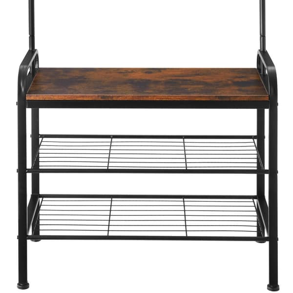 Garderob - 73,5x36x184cm, Industriellt mörkt trä, rustikt