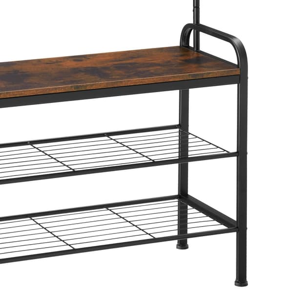 Garderob - 73,5x36x184cm, Industriellt mörkt trä, rustikt