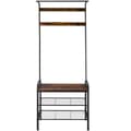 Miniatyrbild 2 av 10: Garderob - 73,5x36x184cm, Industriellt mörkt trä, rustikt