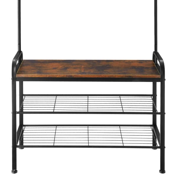 Garderob - 85,5x36x184cm, Industriellt mörkt trä, rustikt
