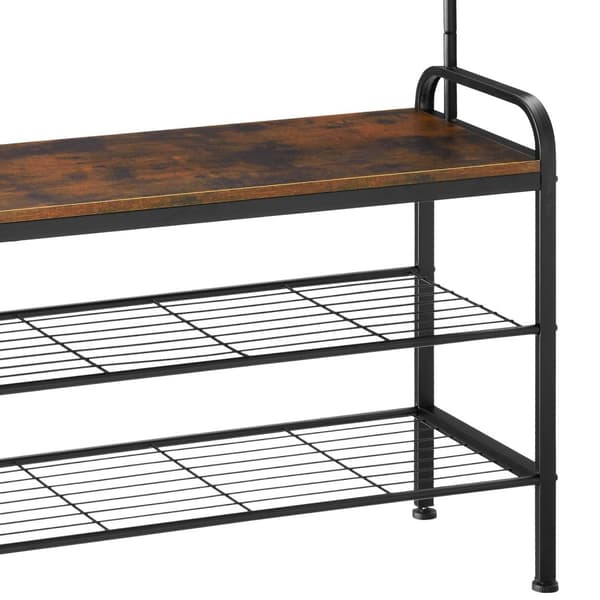 Garderob - 85,5x36x184cm, Industriellt mörkt trä, rustikt
