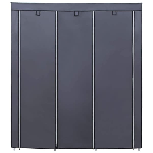 Stofgarderobe - 150x45x175 cm - grå