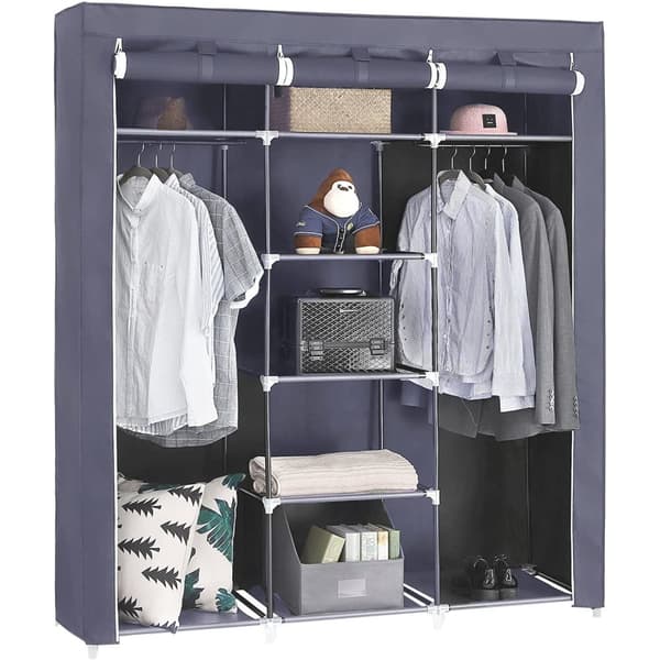 Stofgarderobe - 150x45x175 cm - grå