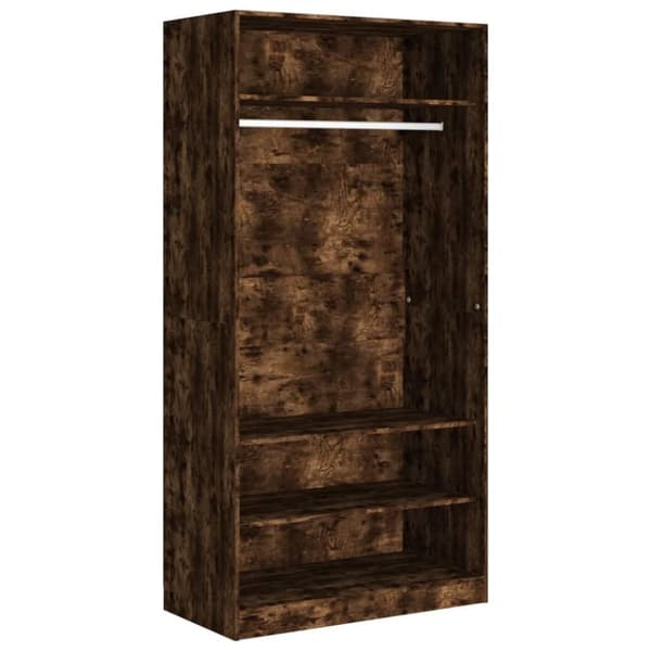 vidaXL Klädskåp rökfärgad ek 100x50x200 cm konstruerat trä