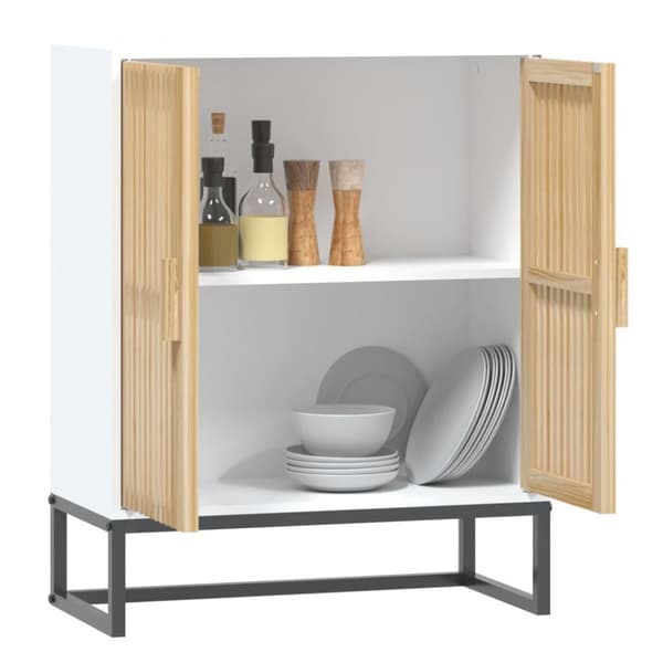 vidaXL Skjenk hvit 60x30x75 cm konstruert tre