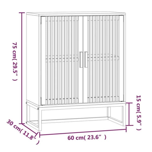 vidaXL Skjenk hvit 60x30x75 cm konstruert tre