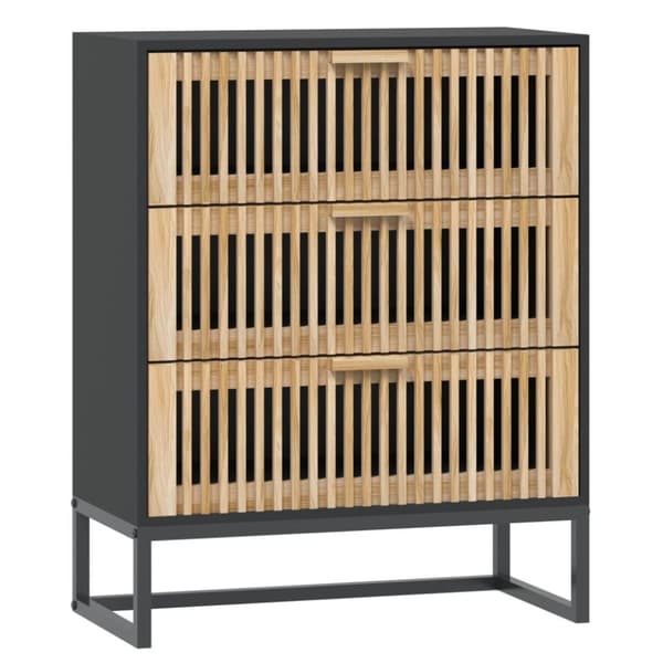 vidaXL Förvaringsskåp svart 60x30x75 cm konstruerat trä