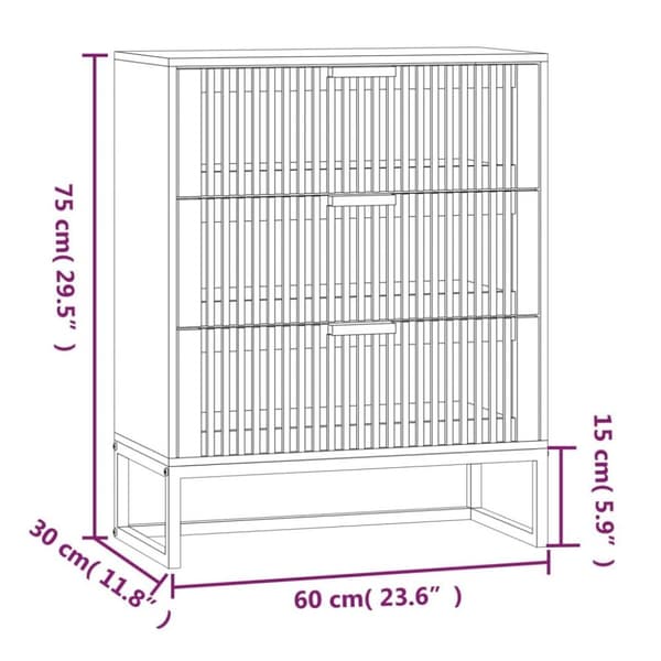 vidaXL Senkki 60x30x75 cm tekninen puu