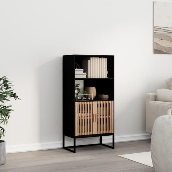 vidaXL Kaappi musta 60x35x125 cm tekninen puu