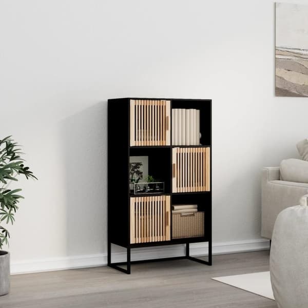 vidaXL Kaappi musta 70x35x125 cm tekninen puu
