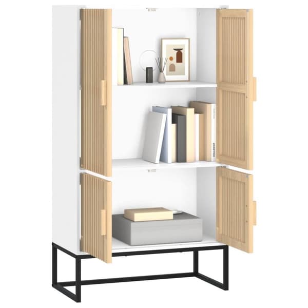 vidaXL Högskåp vit 70x35x125 cm konstruerat trä