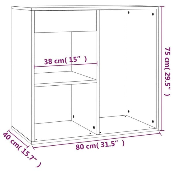 vidaXL Kosmetiikkakaappi musta 80x40x75 cm tekninen puu