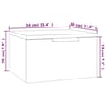 Miniatyrbillede 11 af 11: vidaXL væghængt sengebord 34x30x20 cm sort