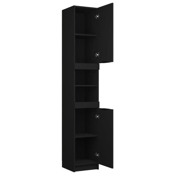 vidaXL badeværelsesskab 32x34x188,5 cm konstrueret træ sort