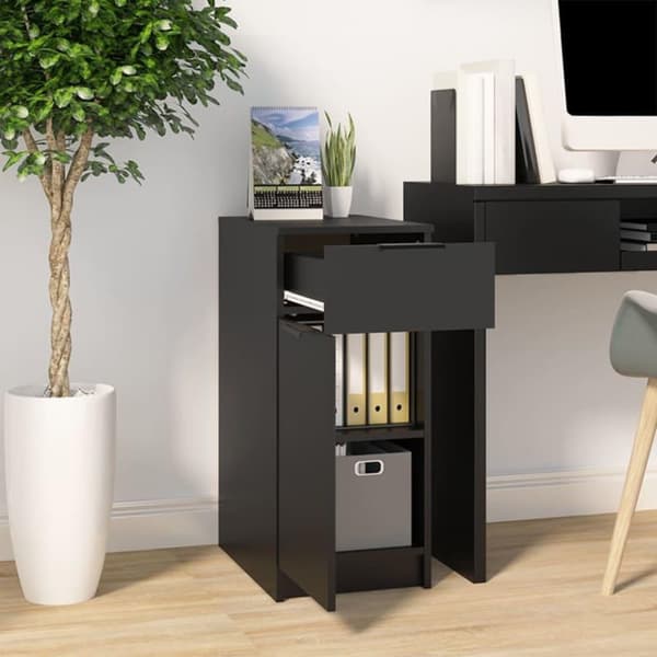 vidaXL skrivebordsskab 33,5x50x75 cm konstrueret træ sort