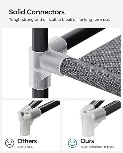 Songmics Portable Garderobe, Foldbart Closet, Tøjopbevaringsarrangør grå