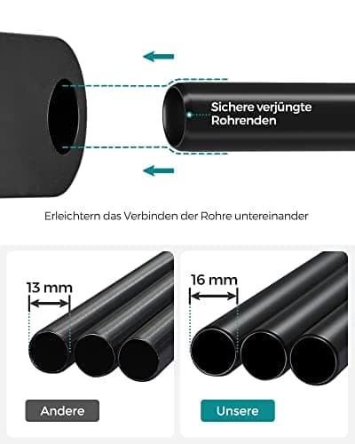 Songmics Garderobeskab, tøjopbevaringsgarderobe til soveværelse med 2 bøjlestang, sort