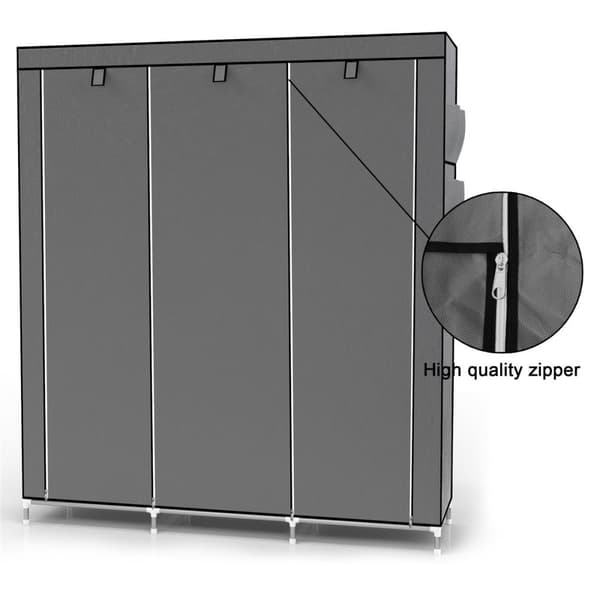 Hopfällbar Garderob 130x175x45 cm Klädskåp i tyg Förvaringsskåp Skåp för Textil Camping Skåpet Wardrobe