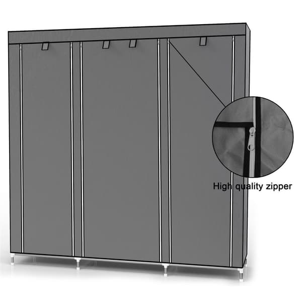 Hopfällbar Garderob 150x175x45 cm Klädskåp i tyg Förvaringsskåp Skåp för Textil Camping Skåpet Wardrobe