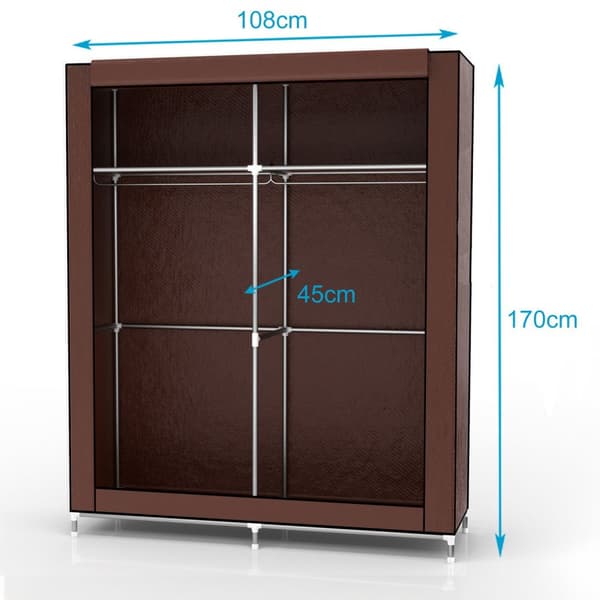 Hopfällbar Garderob 108x45x170 cm Klädskåp i tyg Förvaringsskåp Skåp för Textil Camping Skåpet Wardrobe