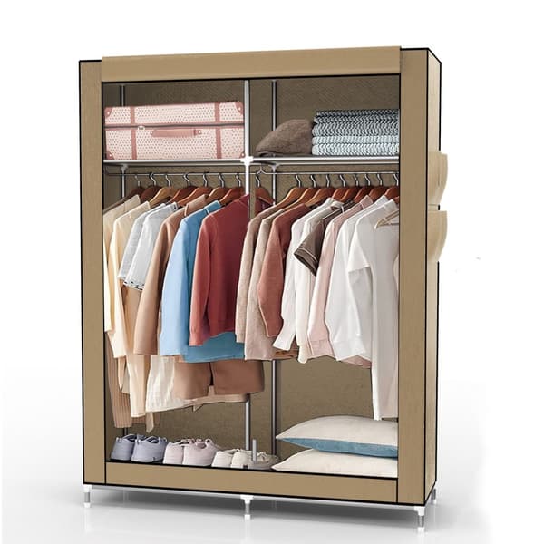 Hopfällbar Garderob 108x170x45 cm Klädskåp i tyg Förvaringsskåp Skåp för Textil Camping Skåpet Wardrobe