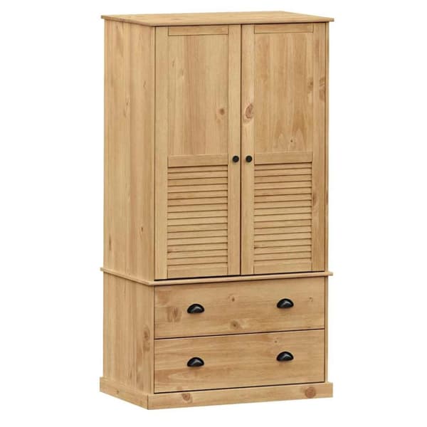 vidaXL klædeskab VIGO 90x55x170 cm massivt fyrretræ