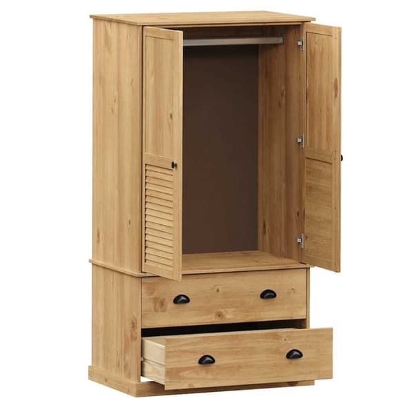 vidaXL klædeskab VIGO 90x55x170 cm massivt fyrretræ
