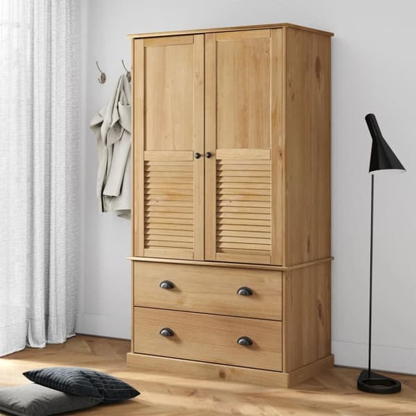 vidaXL klædeskab VIGO 90x55x170 cm massivt fyrretræ