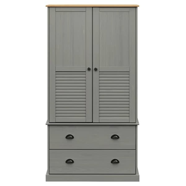 vidaXL Vaatekaappi VIGO harmaa 90x55x170 cm täysi mänty