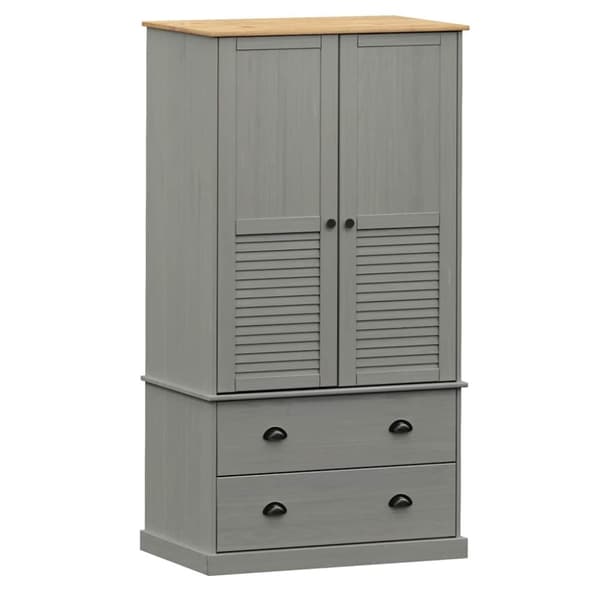 vidaXL Vaatekaappi VIGO harmaa 90x55x170 cm täysi mänty