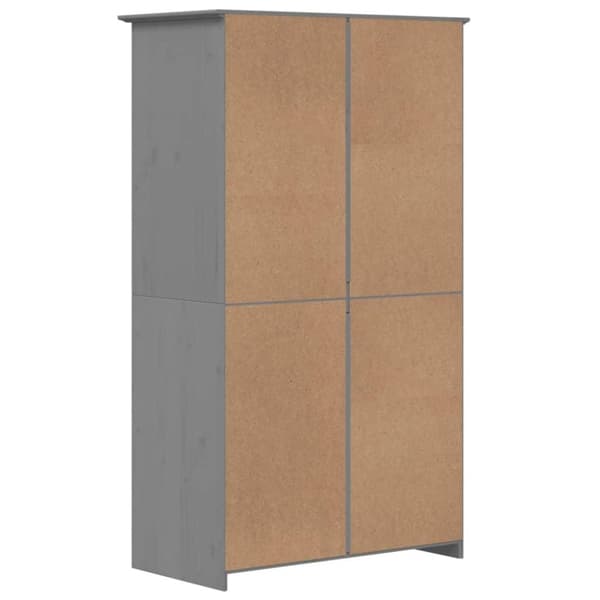 vidaXL klædeskab BODO 101x52x176,5 cm massivt fyrretræ grå