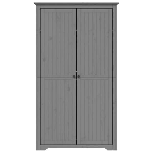 vidaXL klædeskab BODO 101x52x176,5 cm massivt fyrretræ grå