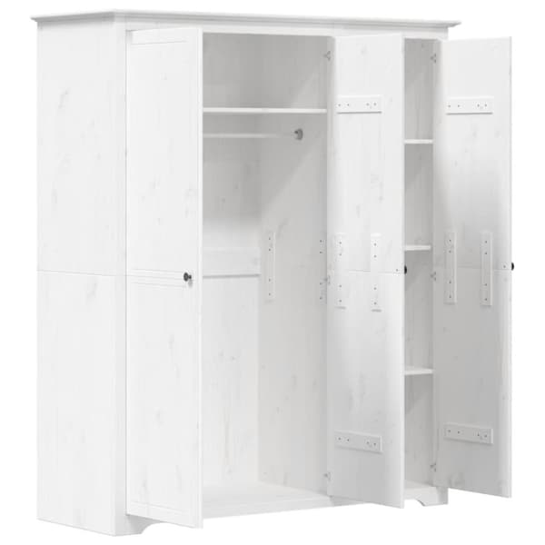 vidaXL klædeskab BODO 151,5x52x176,5 cm massivt fyrretræ hvid