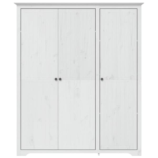 vidaXL klædeskab BODO 151,5x52x176,5 cm massivt fyrretræ hvid