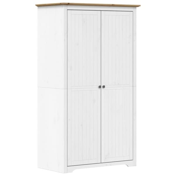 vidaXL Garderobe BODO hvit og brun 99x53,5x173 cm heltre furu