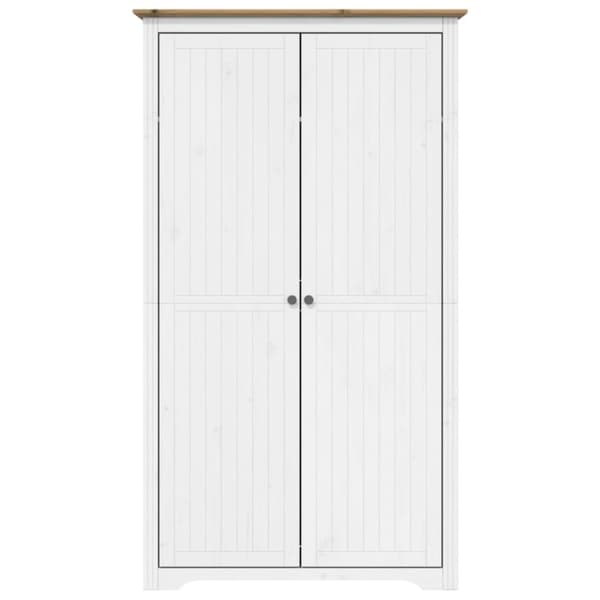vidaXL Garderobe BODO hvit og brun 99x53,5x173 cm heltre furu